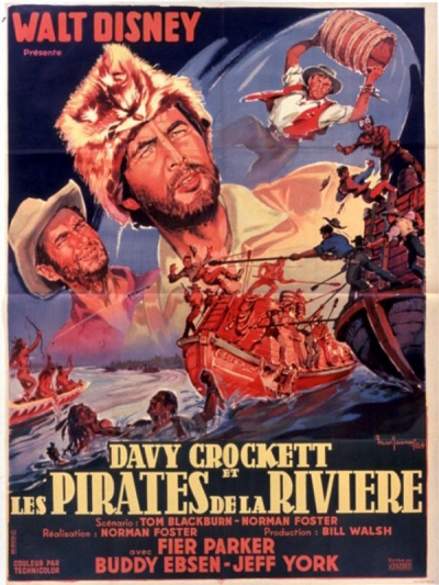L'affiche de Davy Crockett et les Pirates de la rivière